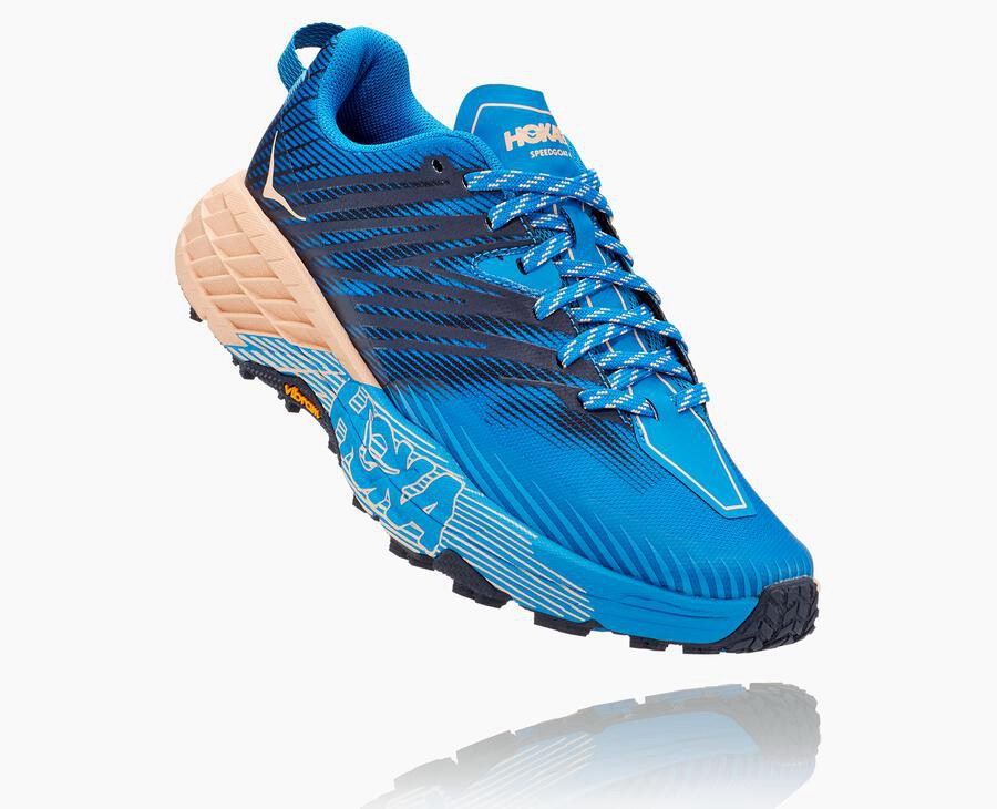 Hoka Speedgoat 4 - Women's Trail Shoes - Blue - UK 890BVOIGF